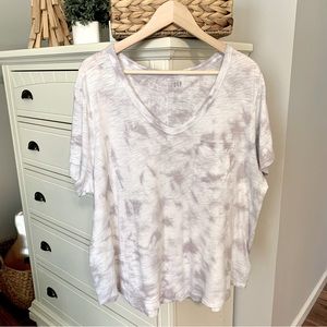 GAP Women's Short Sleeve Tee - Gray Tie-Dye
